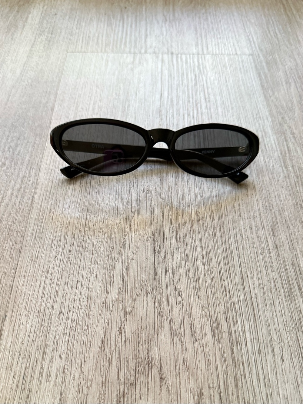 otra kenny black chic small slim narrow modern cat eye sunglasses eyewear NEW